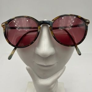 Vintage National Brown Blue Oval Sunglasses Frames Dexter 467-316